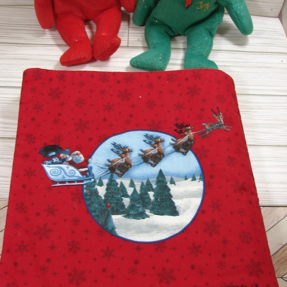 Christmas Holiday 3 pc Set Rudolph Soft Book and 2 Vtg Beanie Bears from 2003 - Picture 5 of 13